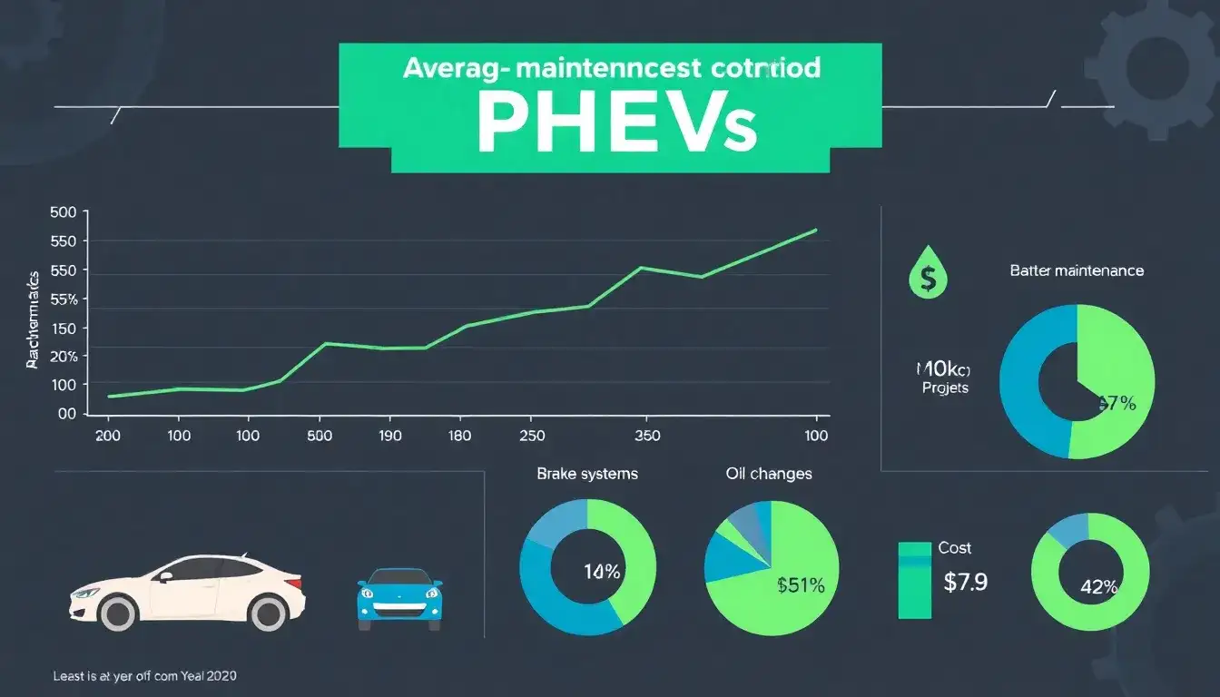 What are the average maintenance costs for PHEVs over a 10-year period