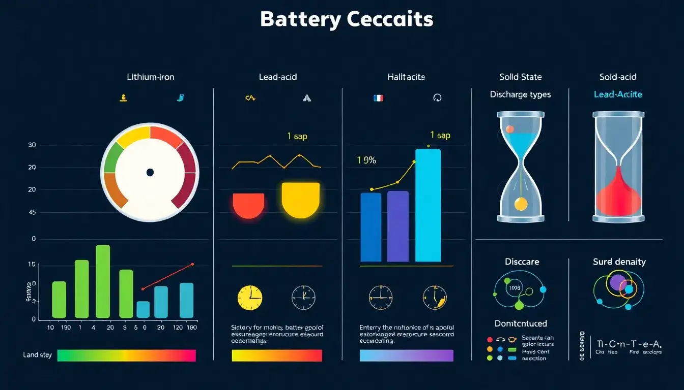 How do different battery chemistries compare in terms of depth of discharge and lifespan