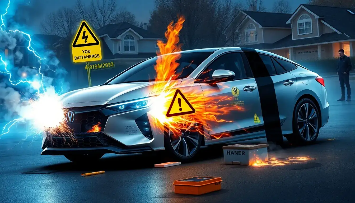 What are the potential safety risks of a failing hybrid battery