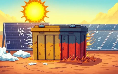 What are the signs that a solar battery is deteriorating due to extreme temperatures
