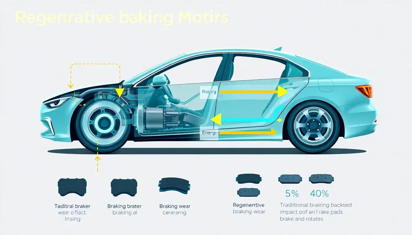 How does regenerative braking impact the lifespan of brake pads and rotors