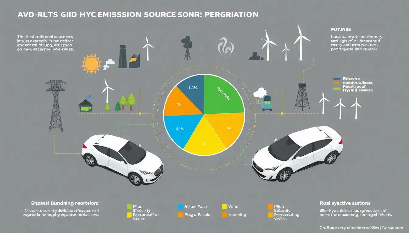 What role does electricity source play in the emissions of PHEVs and HEVs