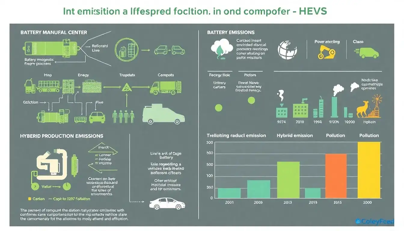 How does the battery production emissions impact the lifetime emissions of PHEVs and HEVs