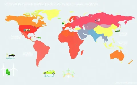 Are there specific regions where PHEVs or HEVs have a significant emissions advantage