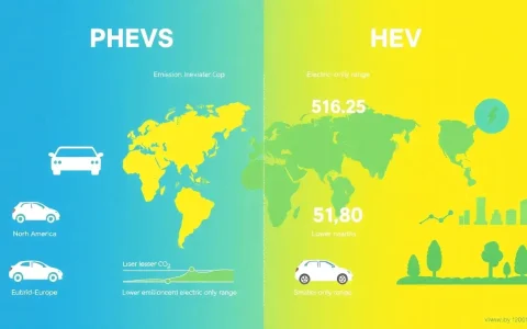 How do PHEVs compare to HEVs in terms of emissions in different regions