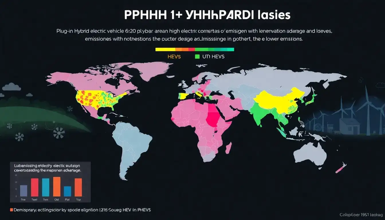 Are there specific regions where PHEVs have a significant emissions advantage over HEVs