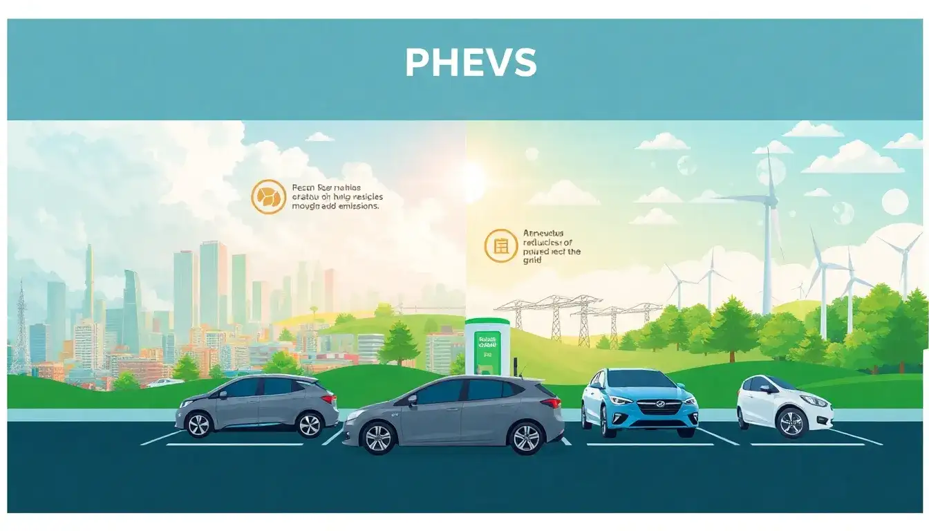 What are the emissions benefits of PHEVs in regions with high grid emissions