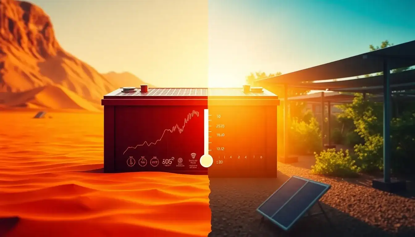 How does temperature affect the lifespan of solar batteries