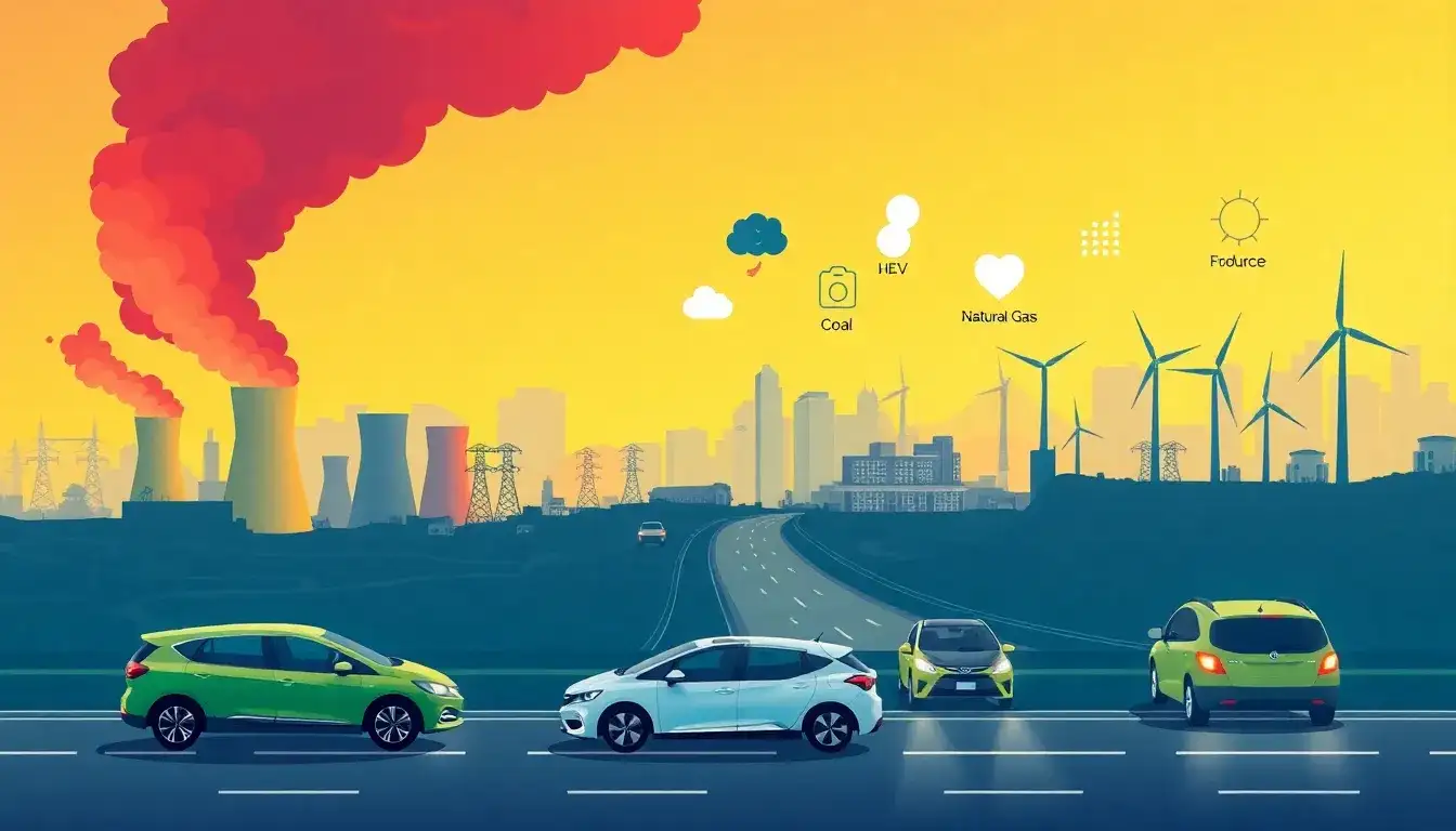 How does the emissions intensity of electricity generation impact the environmental benefits of PHEVs and HEVs