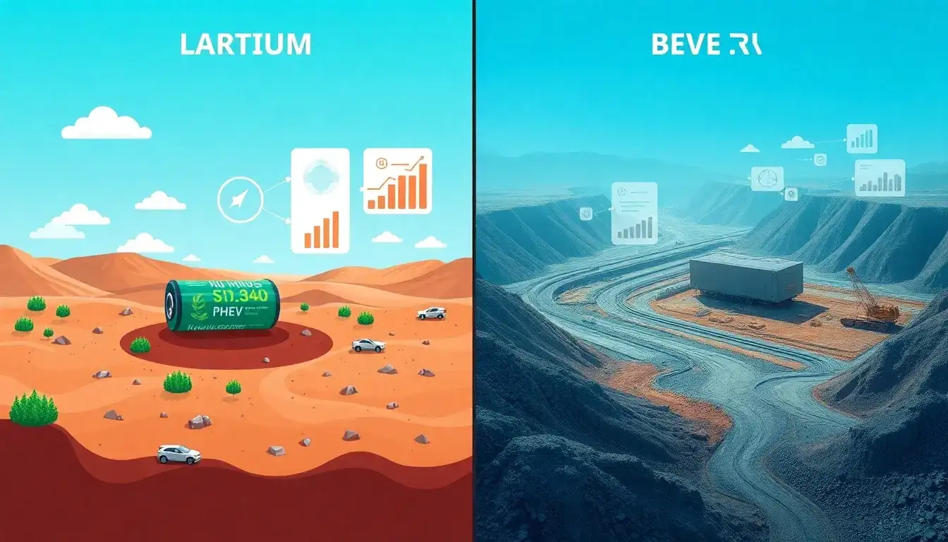 How does the mining footprint of smaller PHEV batteries compare to larger BEV batteries