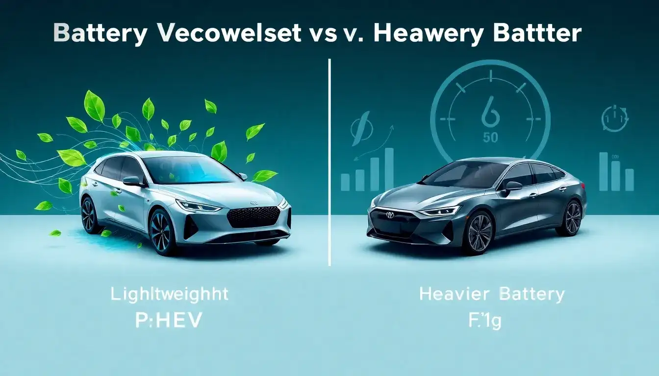 How does the battery weight impact the fuel efficiency of PHEVs