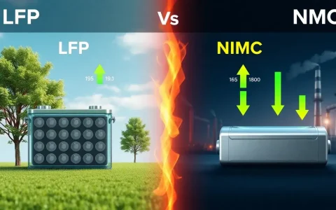 How do LFP batteries compare to NMC batteries in terms of overall emissions