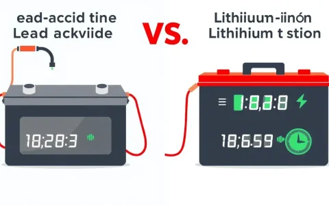 How does the charging time compare between lead-acid and lithium-ion batteries