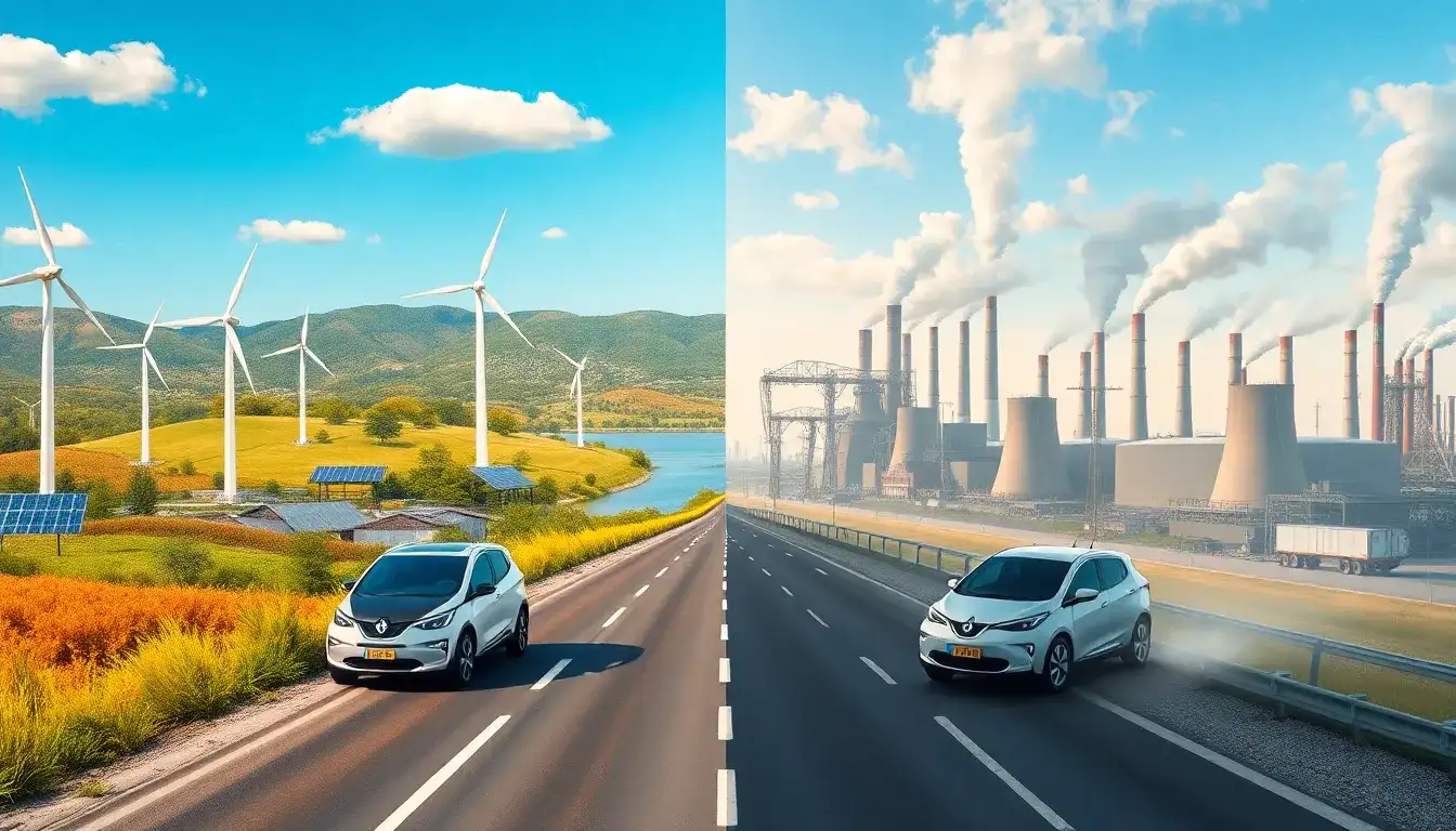 How does the type of electricity grid impact the emissions of PHEVs