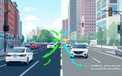 How do fuel efficiencies of HEVs and PHEVs compare in urban driving