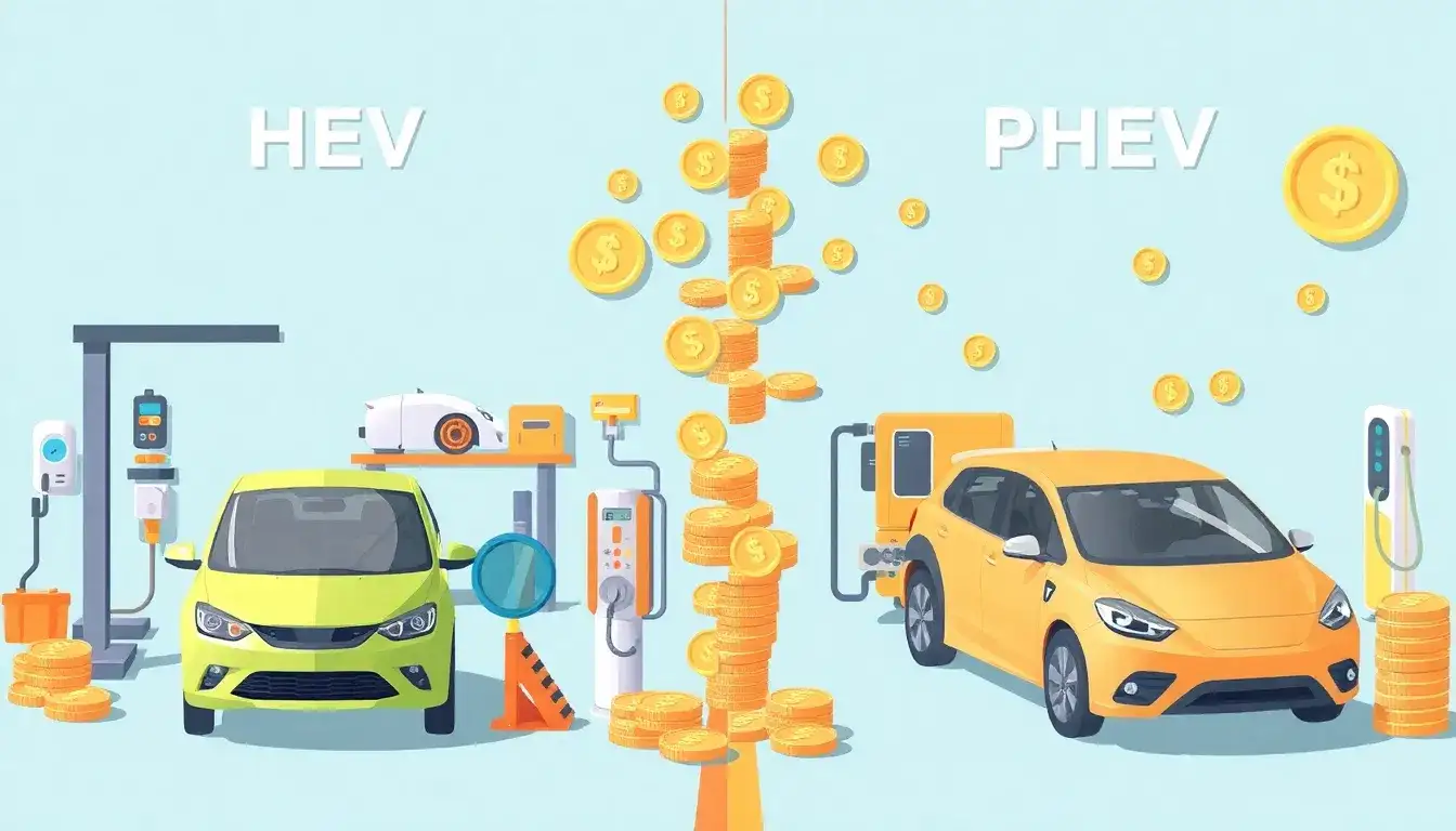 Are there significant cost differences between maintaining HEVs and PHEVs