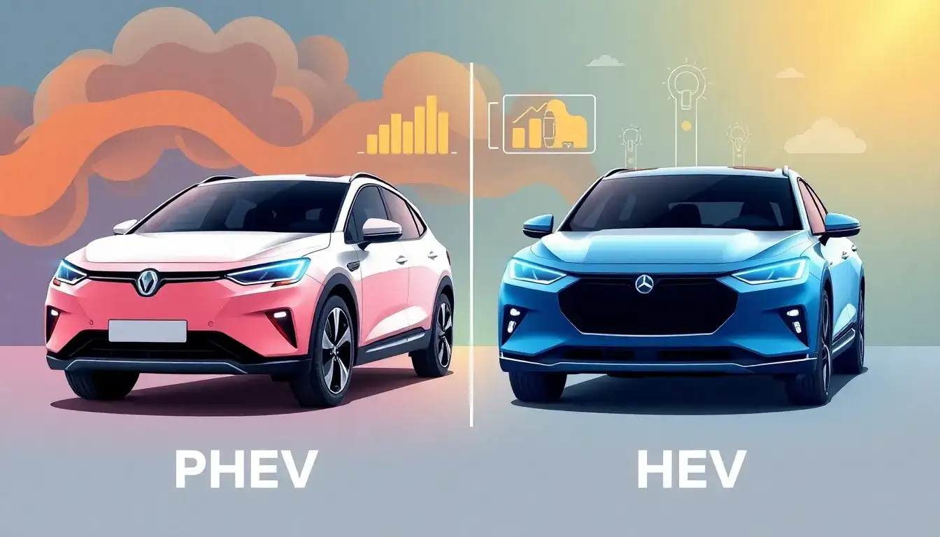 How does the battery size of PHEVs affect their overall emissions compared to HEVs