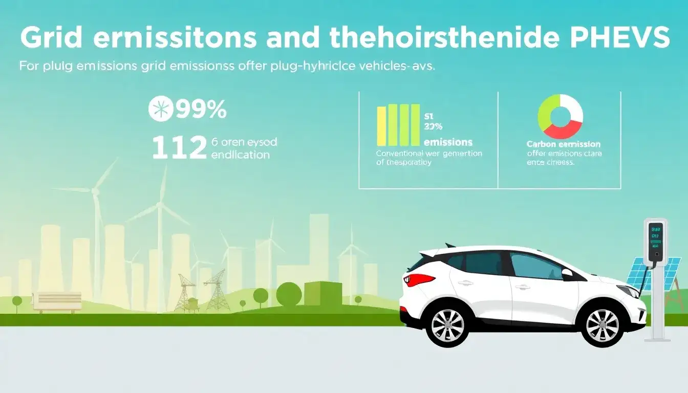 How do grid emissions impact the emissions profile of PHEVs