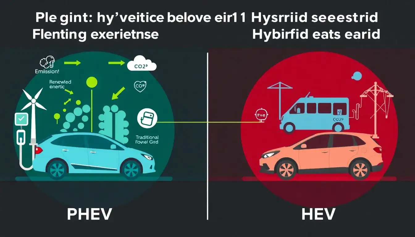 What are the emissions benefits of PHEVs compared to HEVs in regions with high grid emissions