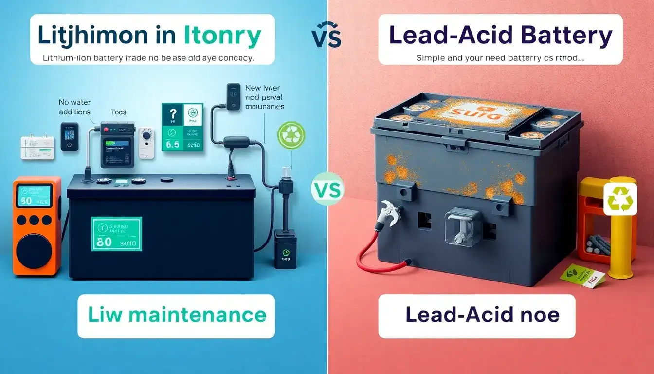 What are the maintenance requirements for lithium-ion batteries compared to lead-acid batteries