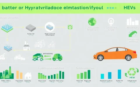 How does the battery production impact the overall emissions of PHEVs and HEVs
