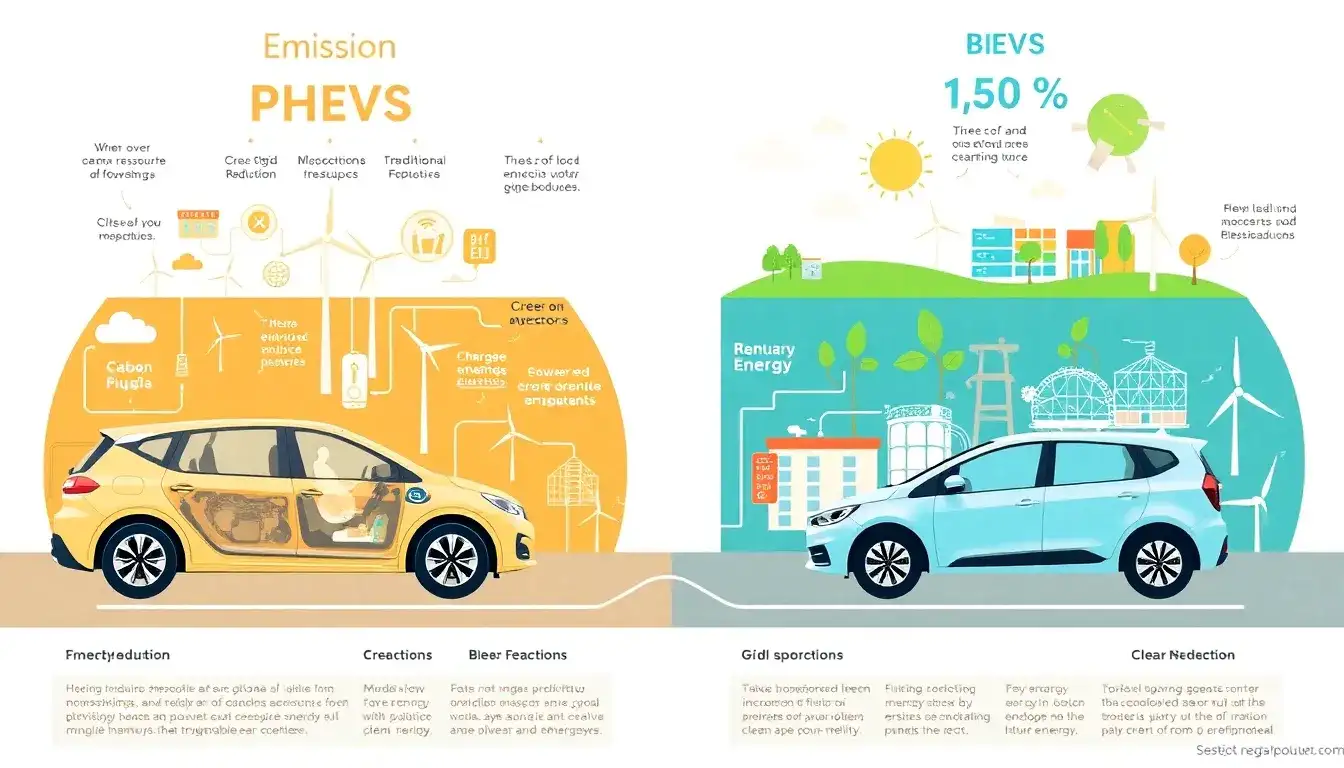 How do PHEVs compare to BEVs in terms of emissions reduction with grid decarbonization