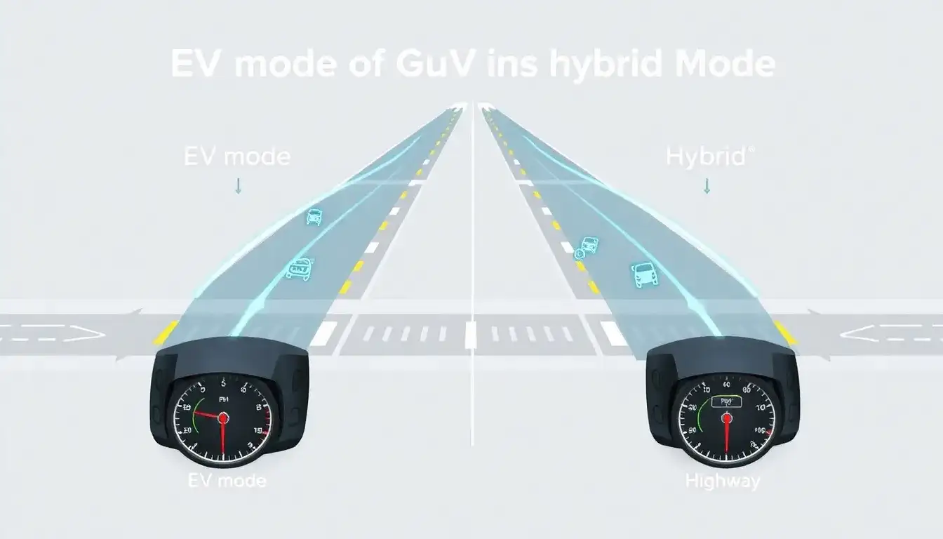 What are the main differences in acceleration between EV mode and hybrid mode in PHEVs