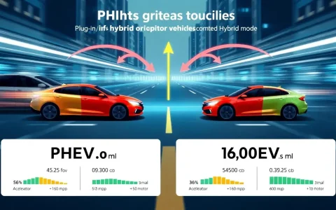 How does the acceleration of a PHEV in hybrid mode compare to a regular hybrid