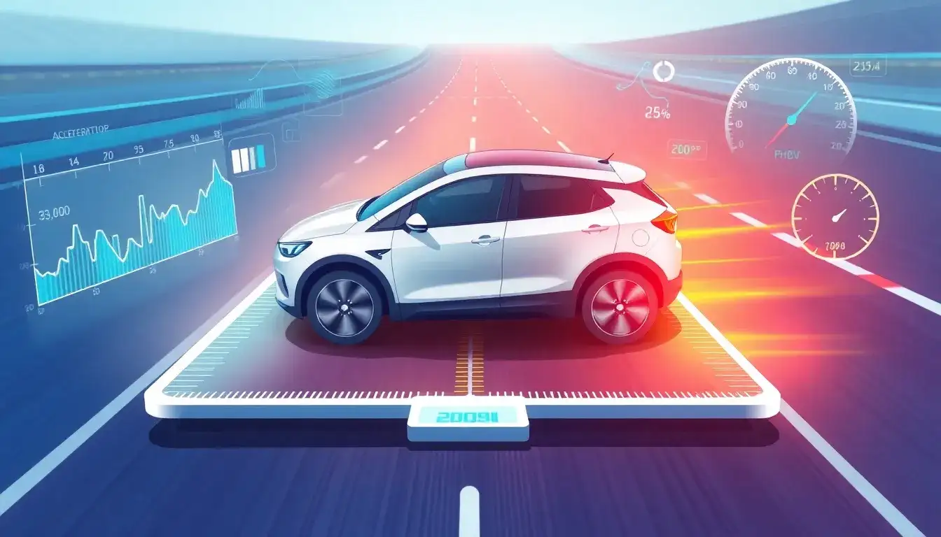 How does the weight of a PHEV affect its acceleration in EV mode