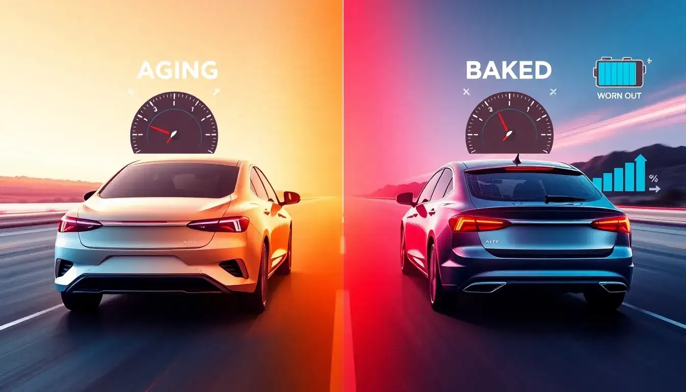 How does battery age affect the overall braking performance of PHEVs