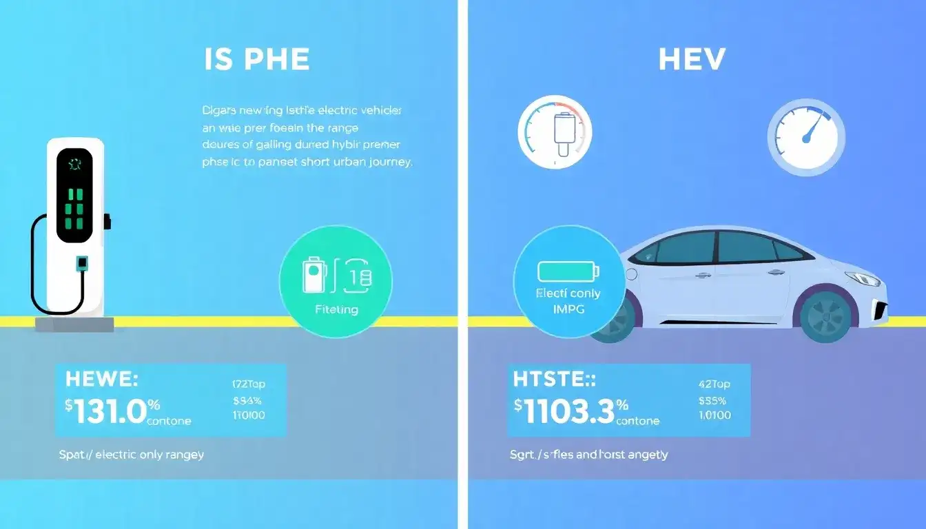 How does the fuel efficiency of PHEVs compare to HEVs on short trips