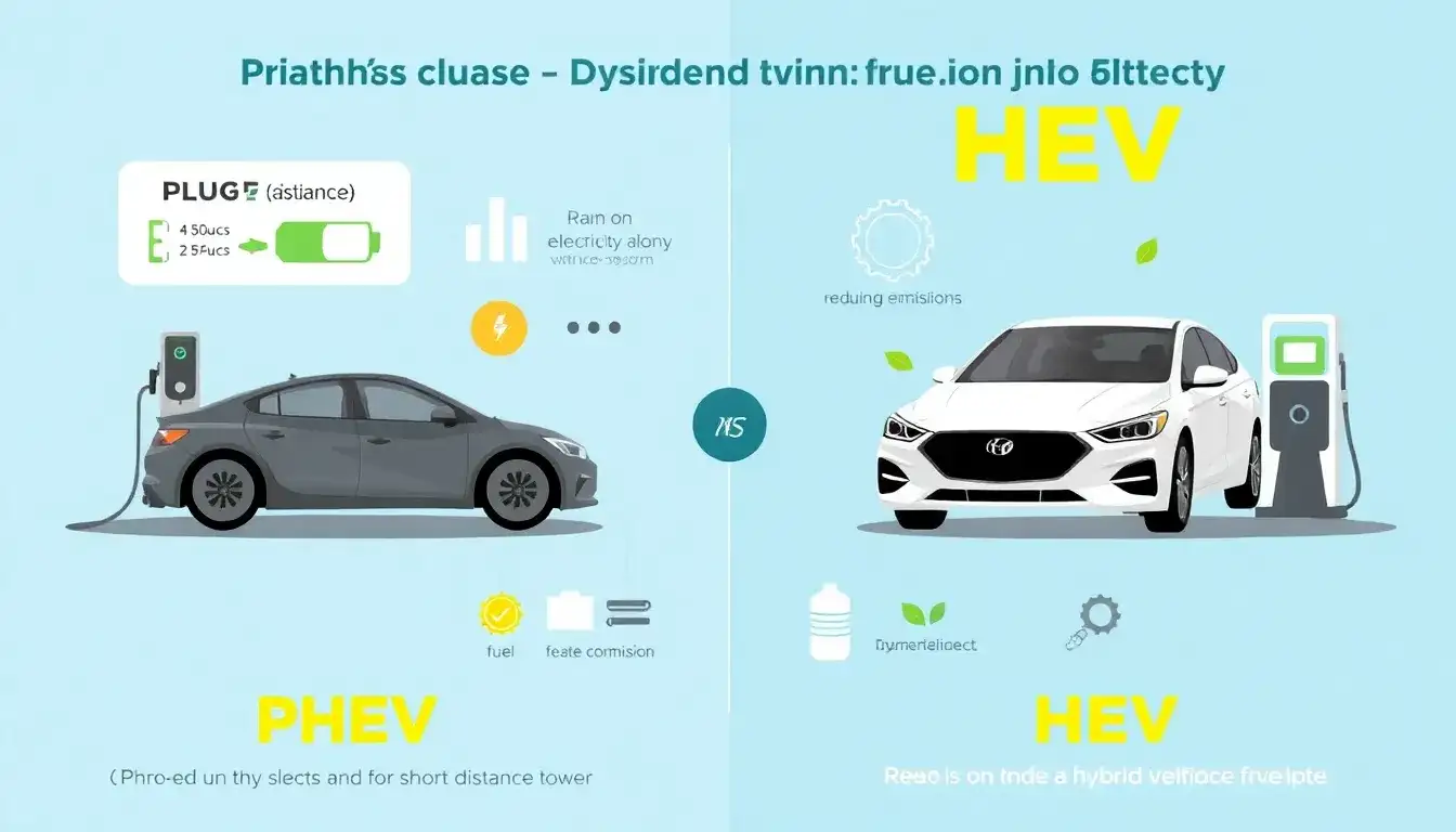 What are the main differences in fuel efficiency between PHEVs and HEVs