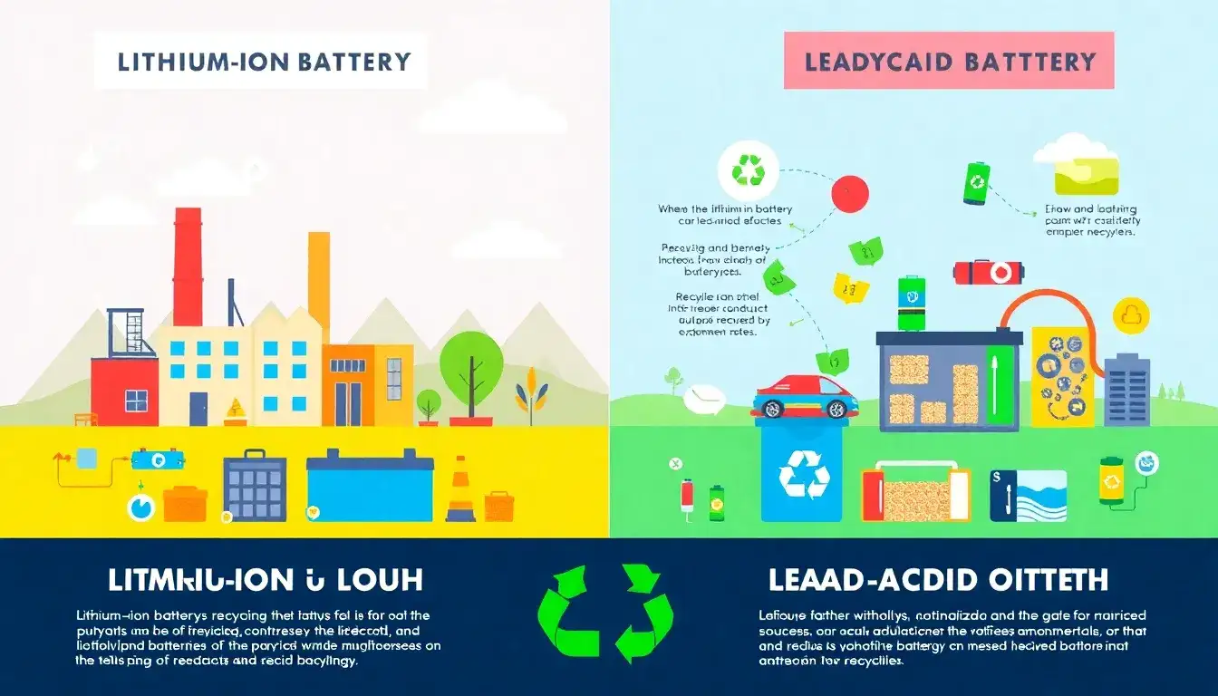 How do the recycling rates of lithium-ion batteries compare to those of lead-acid batteries