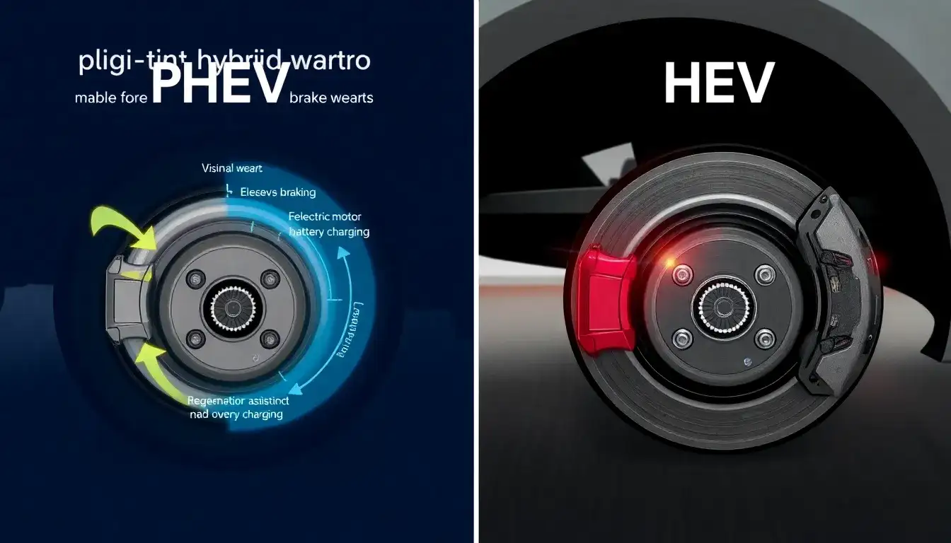 What are the differences in brake wear between PHEVs and HEVs