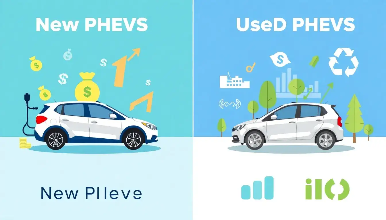 How do the tax credits for new PHEVs compare to those for used ones