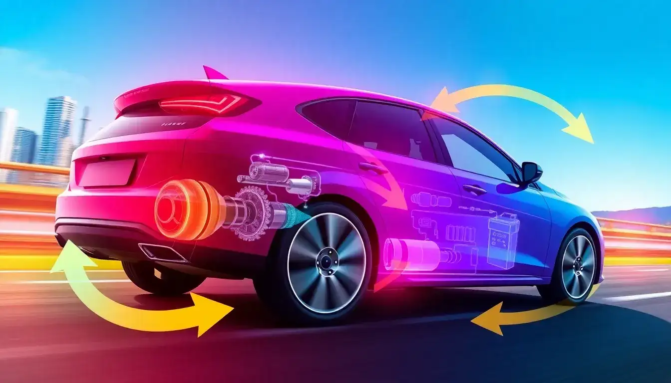 How does regenerative braking improve the efficiency of hybrid vehicles