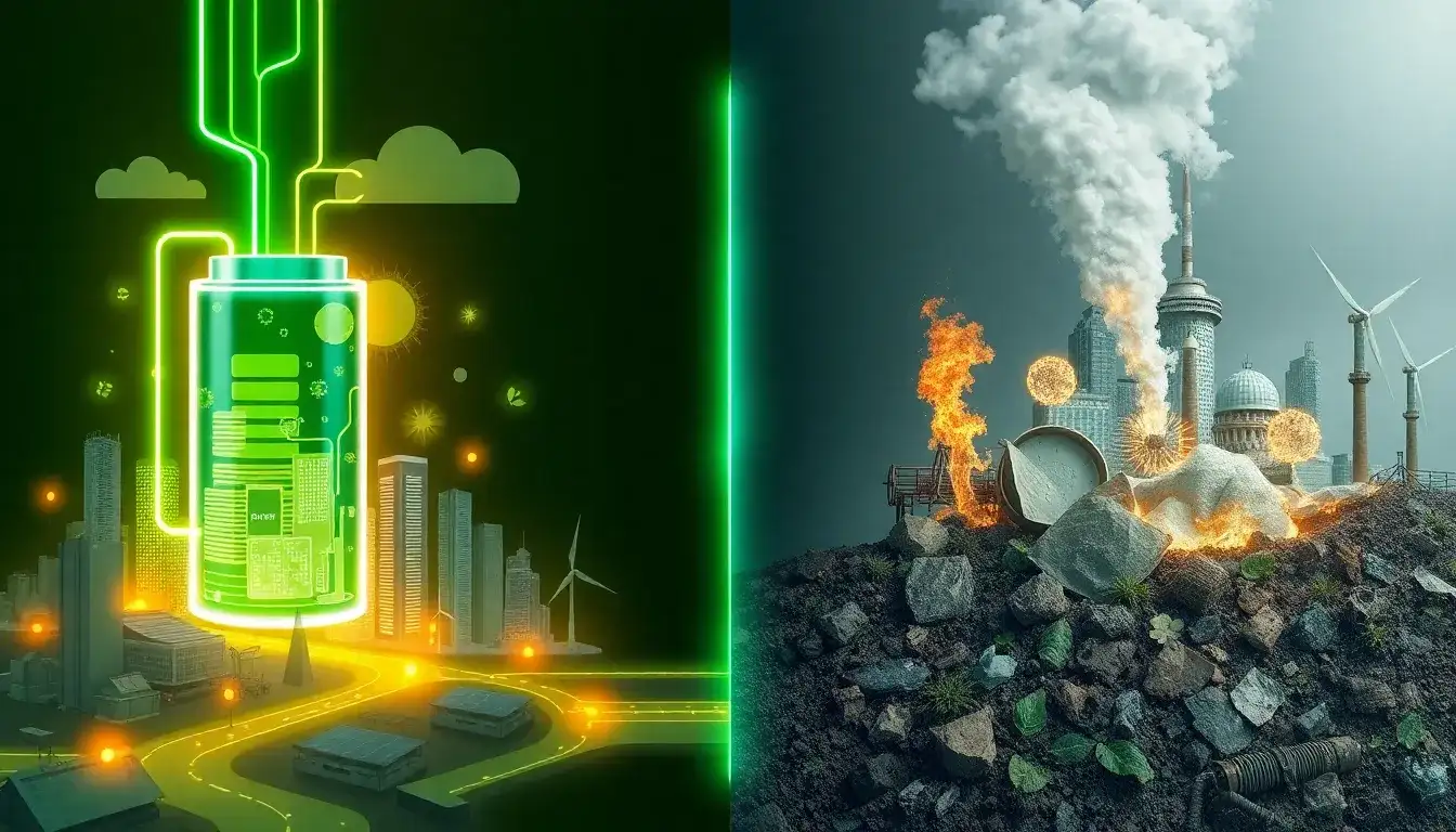 How does the energy efficiency of lithium-ion batteries impact their environmental footprint