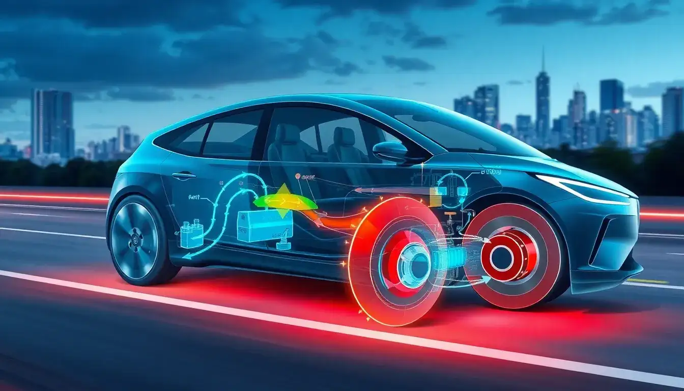 How does the brake controller decide when to use regenerative brakes versus traditional brakes