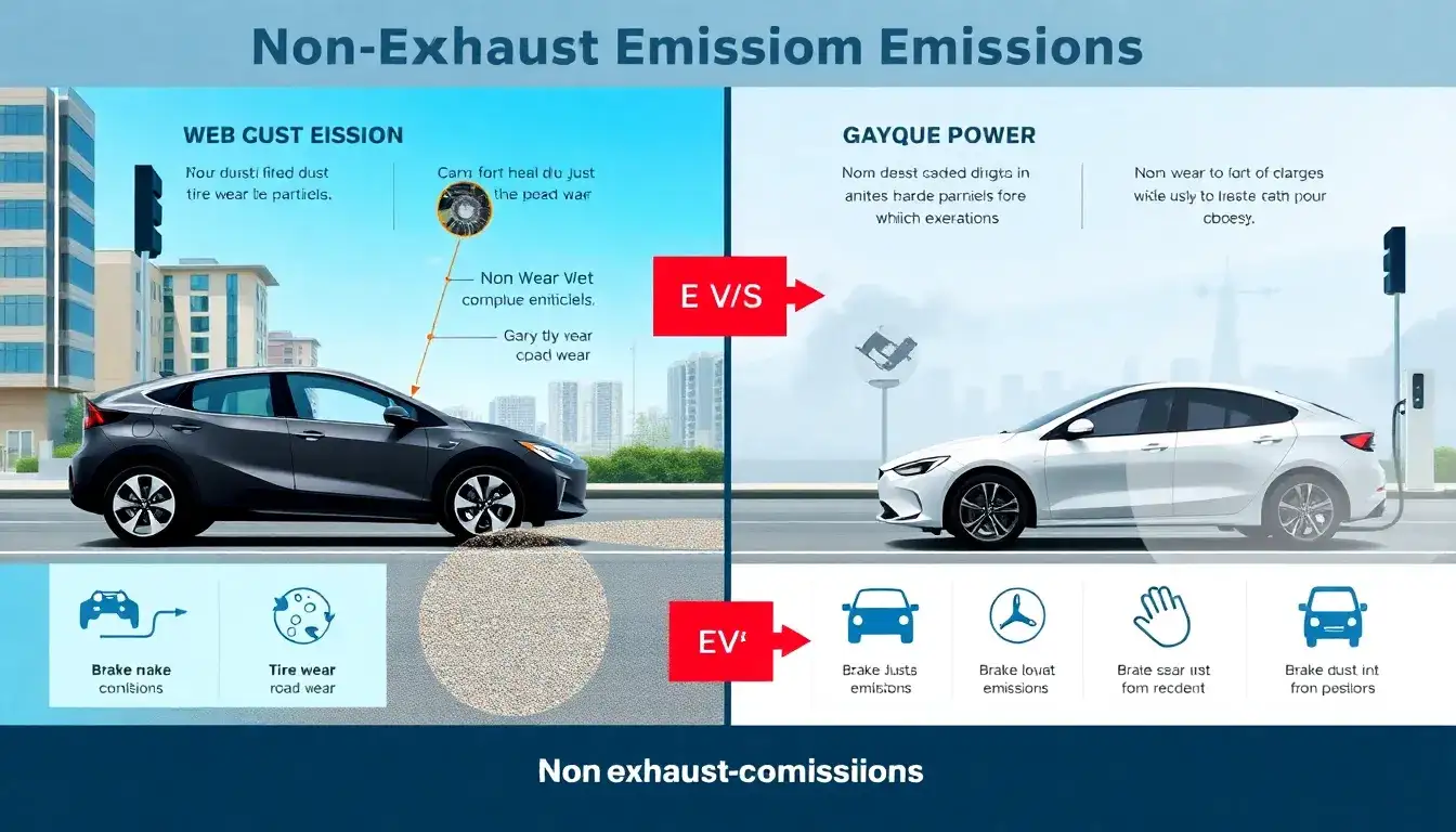 How do non-exhaust emissions from electric vehicles compare to those from gasoline-powered cars