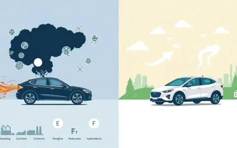 What are the main pollutants emitted by gasoline-powered cars that electric vehicles avoid