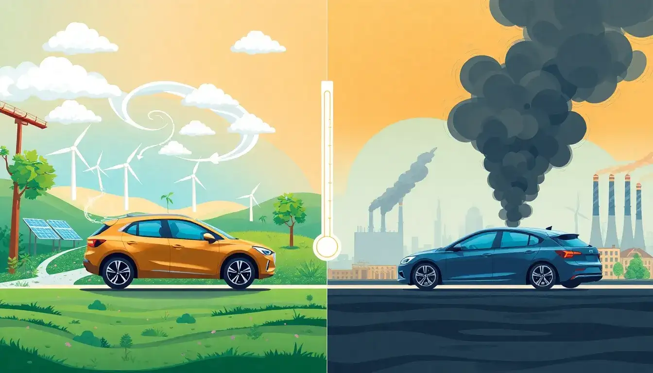 How do electric vehicles reduce greenhouse gas emissions compared to gasoline-powered cars