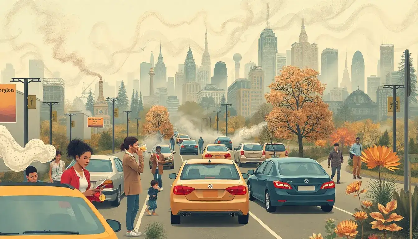 What are the health impacts of the pollutants emitted by gasoline-powered cars