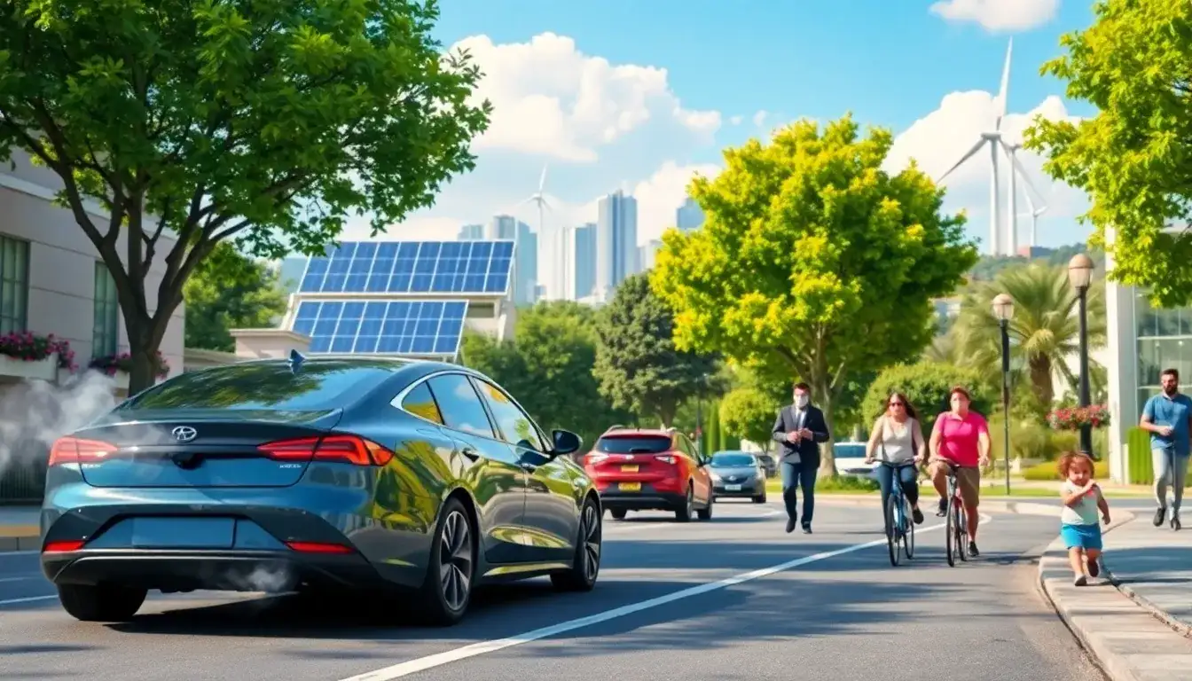 How do electric vehicles contribute to cleaner air in urban areas