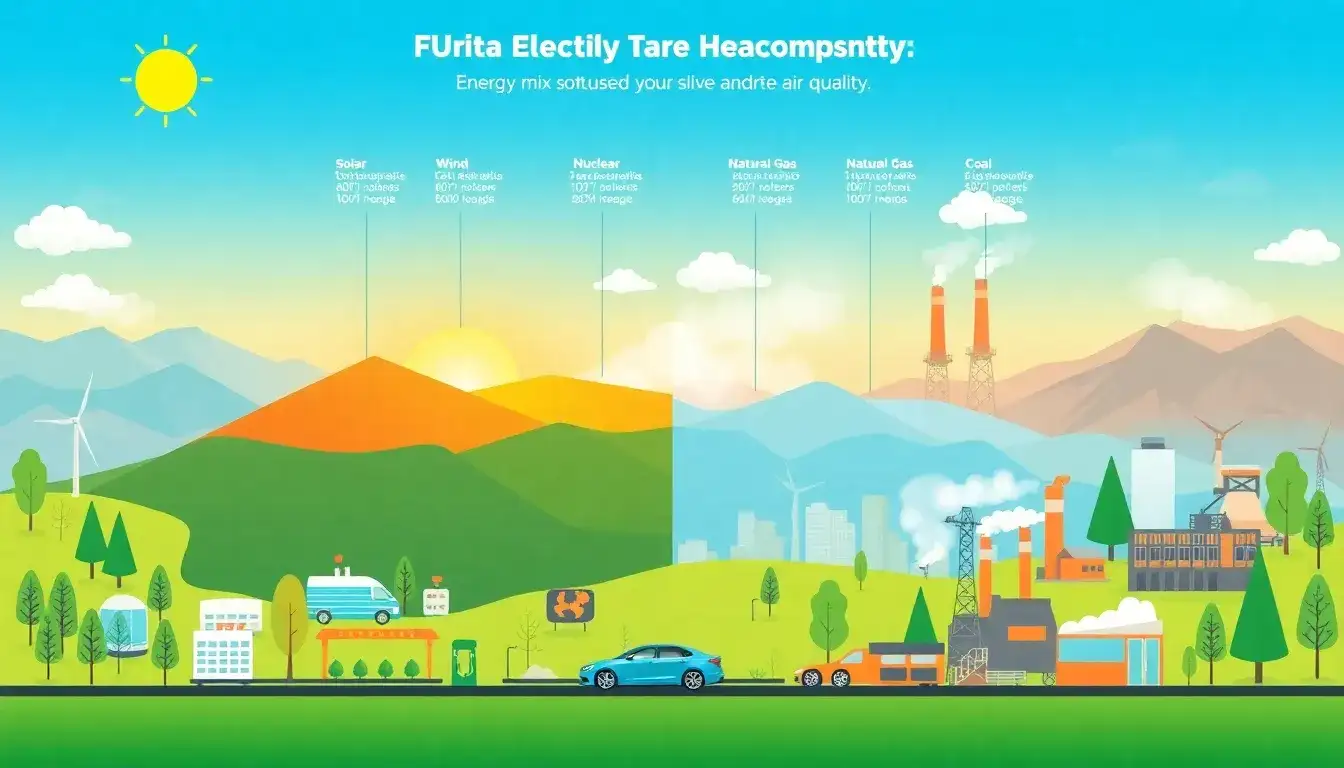 How does the energy mix used to charge EVs impact air quality in different regions