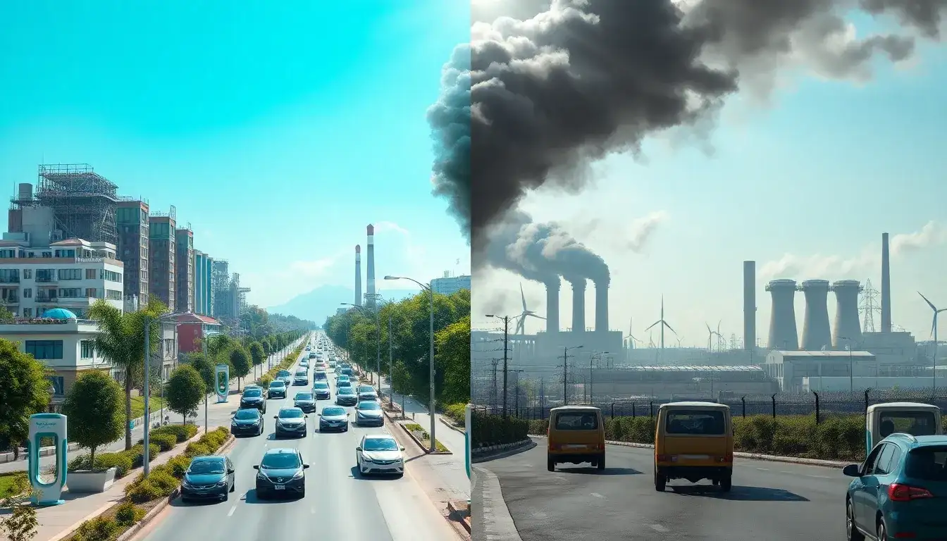 How do EVs affect air quality in regions with high coal usage for electricity generation