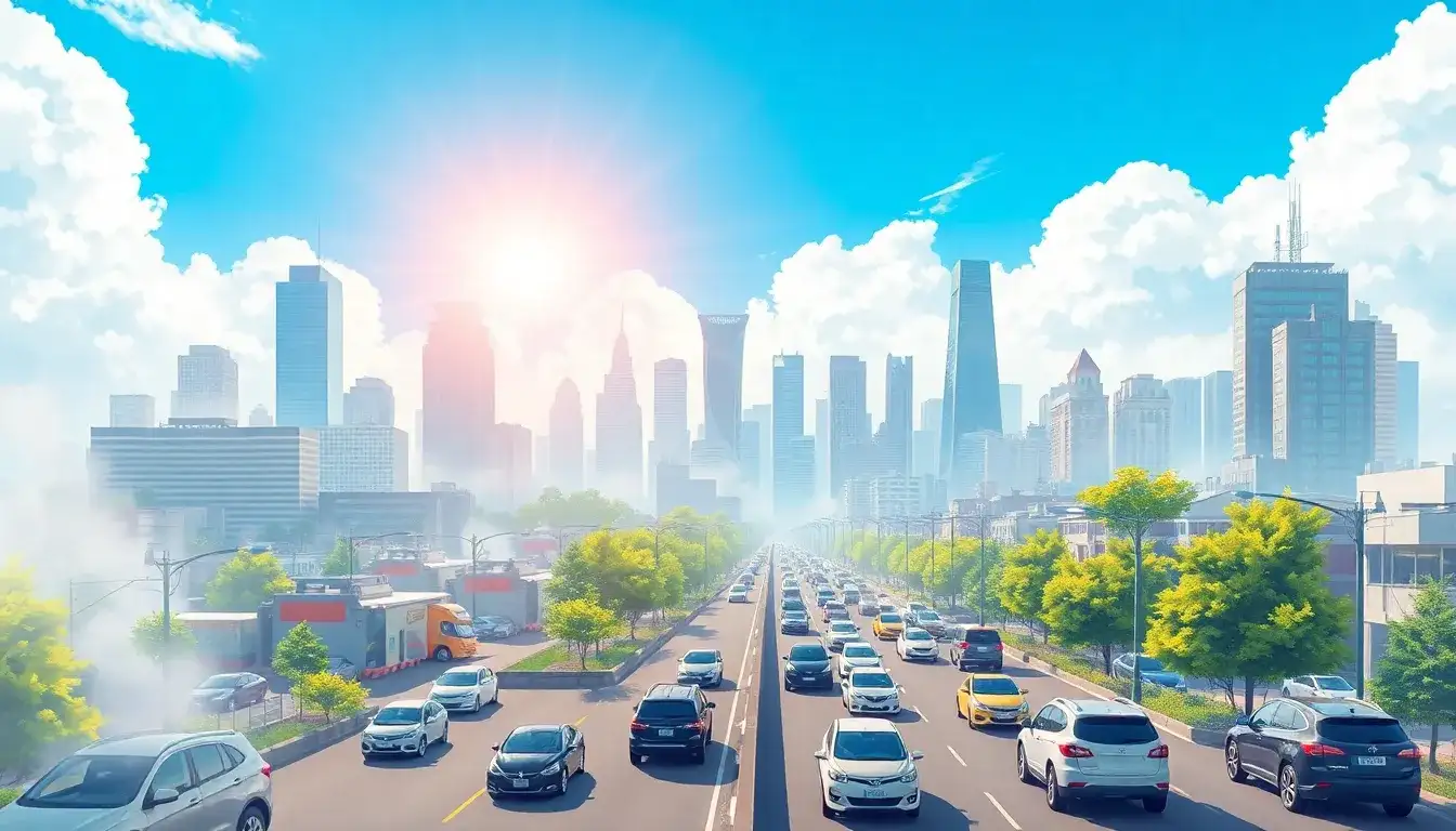How do electric vehicles impact air quality in densely populated cities