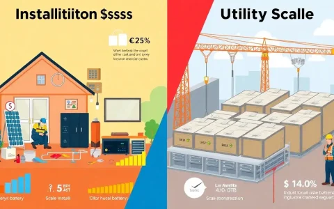 How do installation and labor costs vary between residential and utility-scale BESS