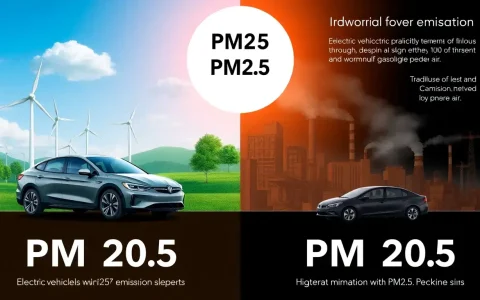 How do PM2.5 emissions from electric vehicles compare to those from traditional gasoline vehicles