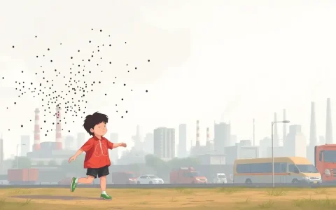 How does PM2.5 pollution contribute to respiratory diseases in children