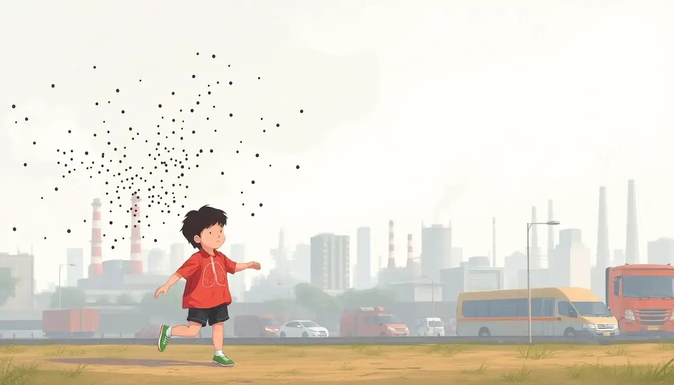 How does PM2.5 pollution contribute to respiratory diseases in children